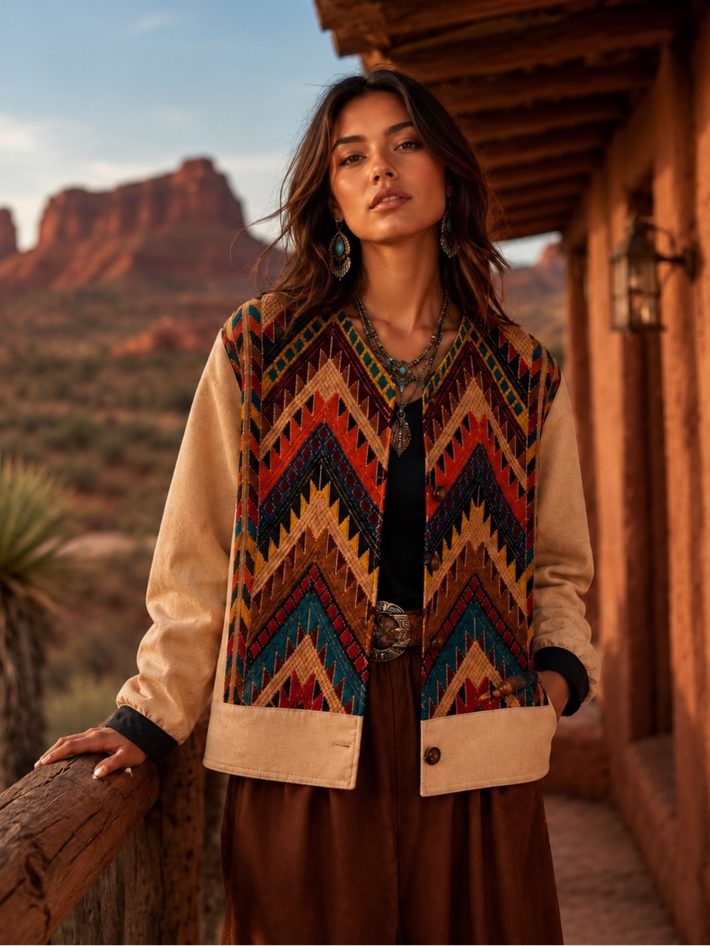 Handmade Guatemalan Cotton Jacket L Boho Southwestern Tribal Artisan Woven